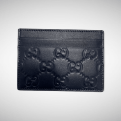 Gucci Signature Web Card Case Dark Blue