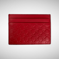 Gucci Signature Web Card Case Red Zipper