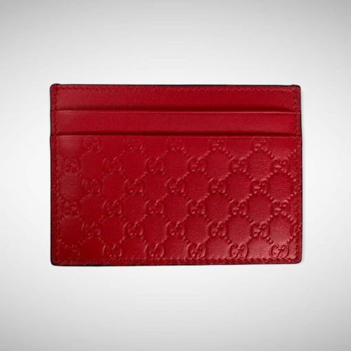 Gucci Signature Web Card Case Red Zipper