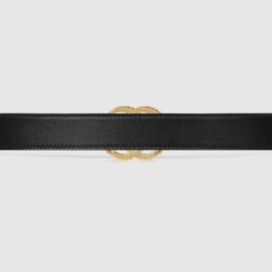 Torchon Double G Buckle Black Leather Belt - Brands Gateway
