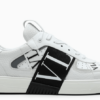 Valentino Garavani White/Black Sneakers with perforated leather upper