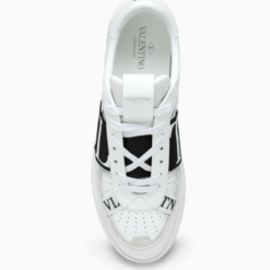 Valentino Garavani White/Black Sneakers with perforated leather upper