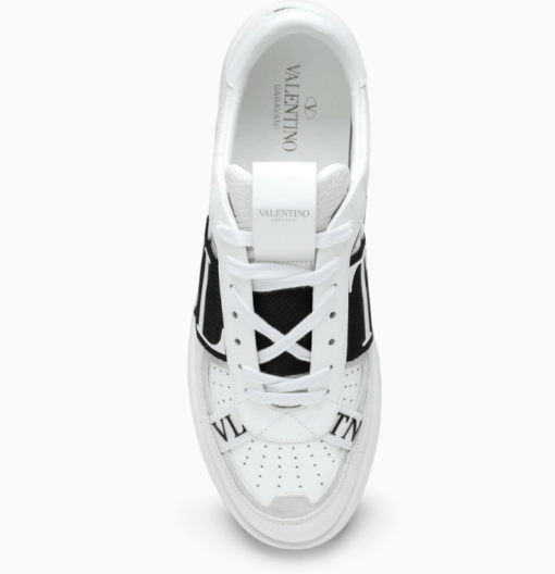 Valentino Garavani White/Black Sneakers with perforated leather upper