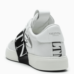 Valentino Garavani White/Black Sneakers with perforated leather upper
