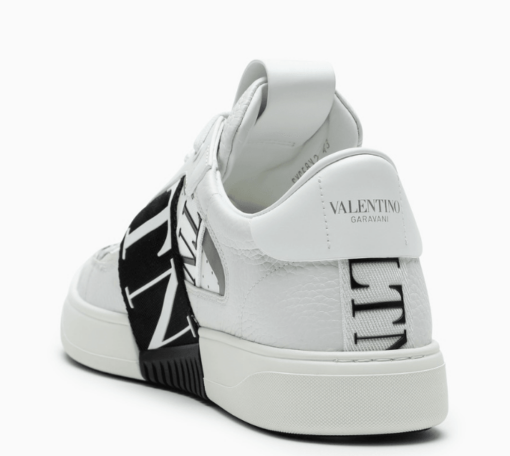 Valentino Garavani White/Black Sneakers with perforated leather upper