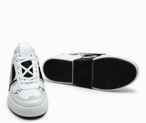 Valentino Garavani White/Black Sneakers with perforated leather upper
