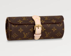 Louis Vuitton Watch Case Brown Monogram with premium cowhide trimmings