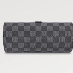 Louis Vuitton Watch Case Grey Damier with cowhide leather trimmings