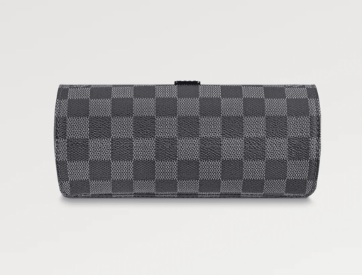 Louis Vuitton Watch Case Grey Damier with cowhide leather trimmings