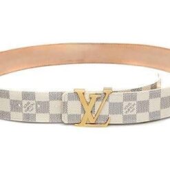 White Damier Leather Belt - Brands Gateway